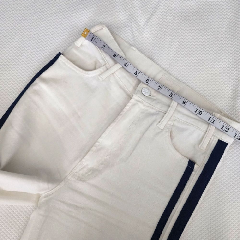 Mother Denim the Hustler ankle glass sleeper racer jeans white black - Picture 9 of 16